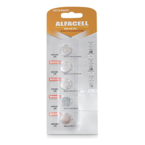 Bateria Alfacell AG13 LR44 com 5 unidades