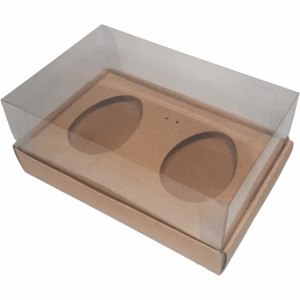 Caixa com 5 Embalagens para ovo de colher 100/150g papel kraft com 2