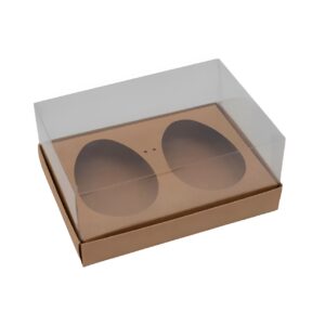 Caixa com 5 Embalagens para ovo de colher 250g papel kraft com 2