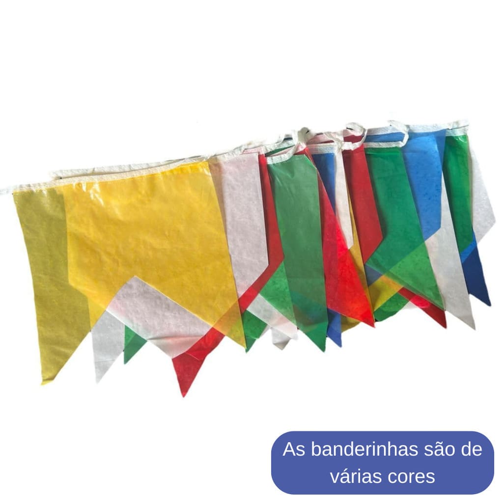 Brandeirola para festa junina - Bandeirinha plastica colorida Real 10m ...