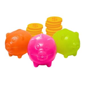 Kit com 3 Cofre de porco de plástico Mini Toys