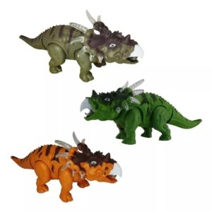 Dinossauro Triceratops dino world com som, luzes e movimento Wellmix