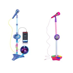 Microfone musical karaokê infantil com pedestal com som e luzes For Kids