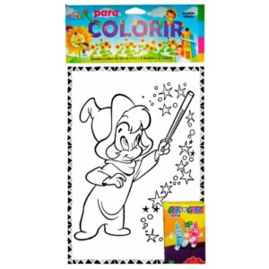 Para colorir com 8 desenhos + giz de cera Mini Toys