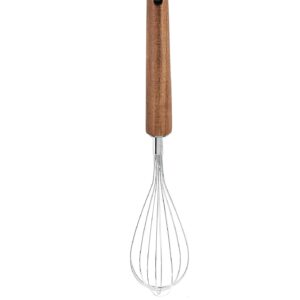 Batedor de ovos Fouet inox com cabo madeira acácia 30cm Tuut