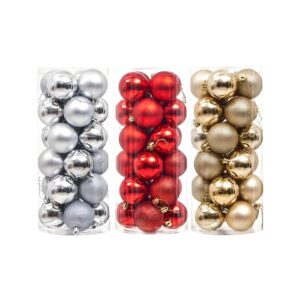 Kit com 24 Bola de natal 4cm prata - enfeite bolinhas de natal Wincy
