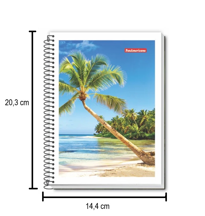 Caderno pequeno espiral 1/4 capa flexível 48 folhas PanAmericana ...