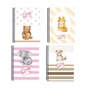 Caderno universitário menina Cute Cachorro 96 folhas 1 matéria capa dura Máxima