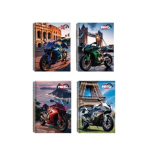 Caderno universitário menino X-Moto 96 folhas 1 matéria capa dura Máxima