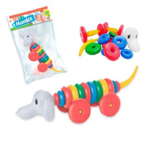 Brinquedo cachorro com argolas didático monta e desmonta cãozinho auau Maralex