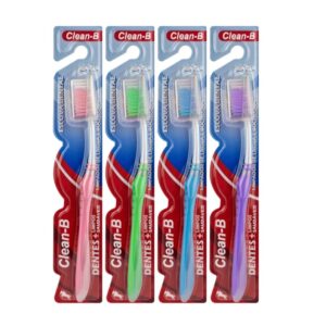 Kit com 12 Escova dental adulto macia CleanB CB-945