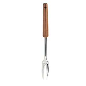 Garfo para churrasco inox com cabo madeira acácia 33cm Yangzi