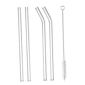 Kit Canudo de vidro borosilicato reutilizável 5 peças Tuut