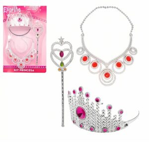 Kit princesa com coroa, colar e varinha Weelkids