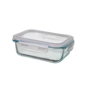 Pote de vidro retangular com tampa hermética 640ml Tuut