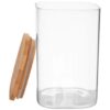 Pote vidro quadrado hermetico 280ml tp bambu - 30989 (1)