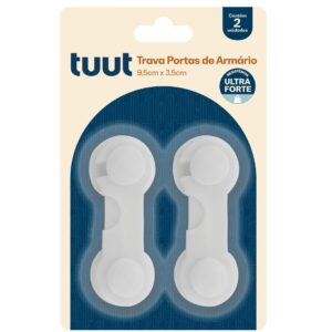 Kit com 2 Trava de segurança para portas e armários Tuut
