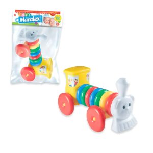 Brinquedo trenzinho piui com argolas didático monta e desmonta Maralex