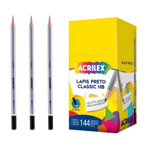 Caixa com 144 Lápis preto classic hb nº2 de escreve Acrilex