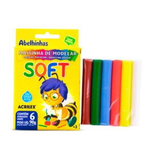 Massinha de modelar soft com 6 cores Acrilex
