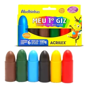 Meu 1º Giz de cera jumbo com 6 cores 185g Acrilex