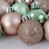 Bola natal rose e verde 3cm - 31505 (2)