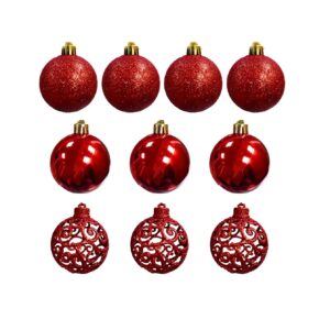 Kit com 10 Bola de natal 6cm vazada vermelha - enfeite bolinhas de natal Wincy