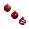 Bola natal vermelha vazada 6cm 10un - 31532 (2)