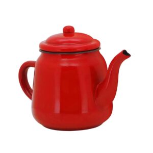Bule Leiteira esmaltada vermelha nº11 tradicional 1 litro Yazi