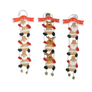 Enfeite de porta pendente com corda boneco de neve/rena/papai noel - decoração natal Wincy