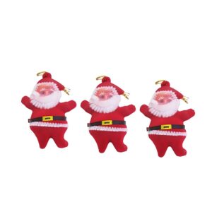 Kit com 3 enfeite Papai noel de veludo 5cm - decoração natal Wincy