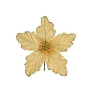 Flor artificial bico de papagaio dourada com glitter - decoração natal Wincy