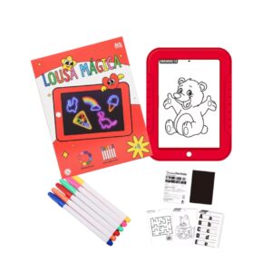 Lousa magica com 6 canetinhas neon tablet para desenhar Ark Toys