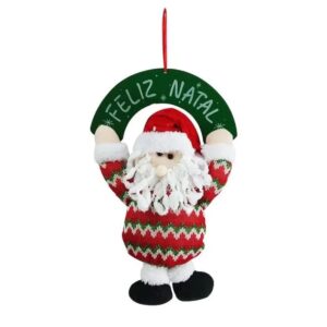 Guirlanda pendente Papai noel com placa de feliz natal - decoração enfeite natal Wincy