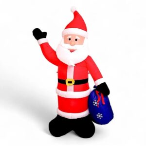 Papai noel inflável grande 1,85m com 6 leds em pé – enfeite decoração natal Wincy