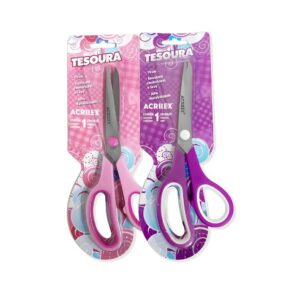 Tesoura multiuso para escola e artesanato 19cm aço inoxidável Acrilex