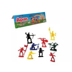 Kit com 10 Mini boneco Apaches soldadinho e índio de plástico Apas