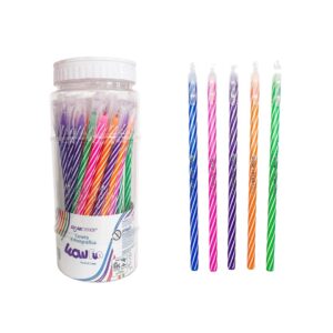 Kit com 50 Caneta esferográfica 0.7 colorida wow Jocar Office