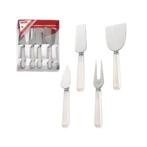 Conjunto para cortar queijo 4 peças pérola