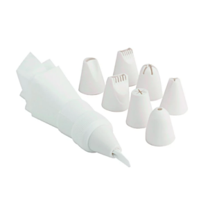 Conjunto Saco de confeitar e 8 bicos de decoração plástico Regina