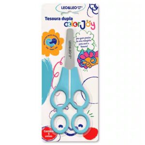 Tesoura escolar dupla color joy Leonora