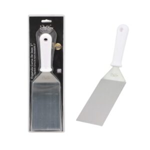 Espátula curva 3" inox cabo pp branco 28cm Chef Line