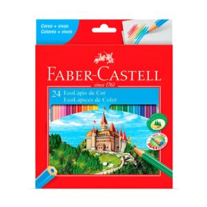 Lápis de cor 24 cores sextavado EcoLápis Faber Castell 120124G