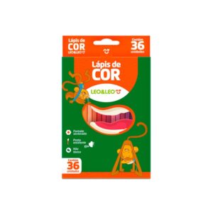 Lápis de cor 36 cores sextavado Leo&Leo