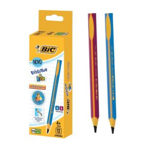 Kit com 12 Lápis preto de escrever Nº2HB jumbo triangular evolution kids Bic
