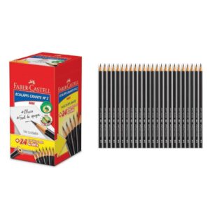 Caixa com 168 Lápis preto grafite nº2 de escrever sextavado EcoLápis Faber Castell