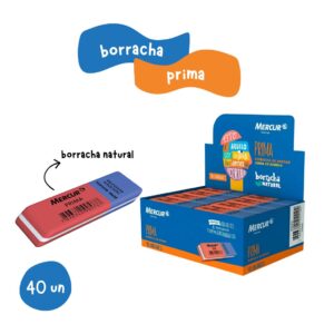 Borracha escolar prima bicolor de apagar - caixa com 40 unidades