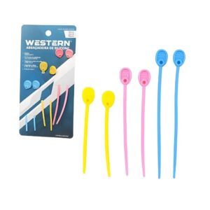 Abraçadeira de silicone multiuso colorida 6 peças Western