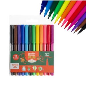 Canetinha hidrográfica plus 12 cores Leo&Leo