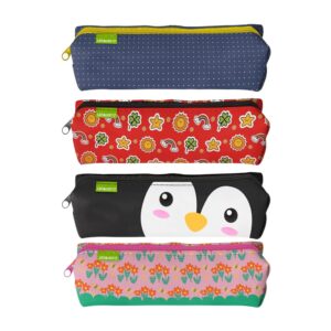Estojo escolar bolsinha em tubo estampada com zíper menina fofa Leonora
